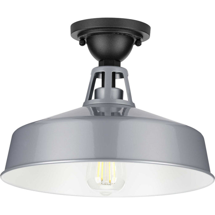 Progress Lighting P550070-082 One Light Semi Flush Mount, Metallic Gray
