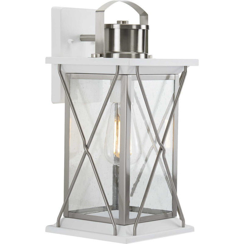 Progress Lighting P560157-135 One Light Wall Lantern, Stainless Steel