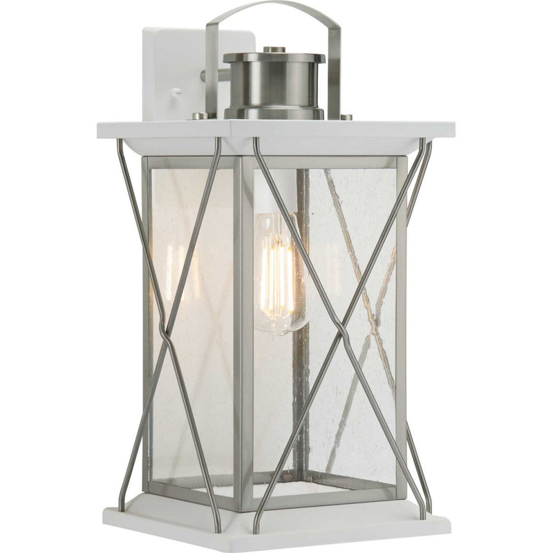 Progress Lighting P560158-135 One Light Wall Lantern, Stainless Steel