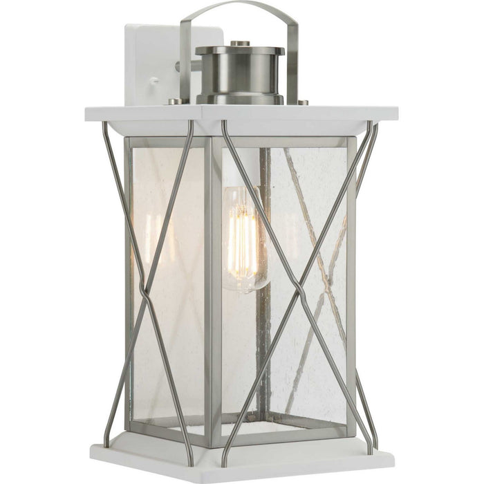 Progress Lighting P560158-135 One Light Wall Lantern, Stainless Steel