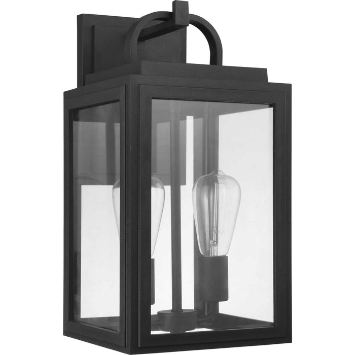 Progress Lighting P560176-031 Two Light Wall Lantern, Black