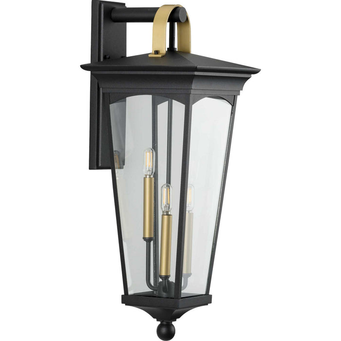 Progress Lighting P560184-031 Three Light Wall Lantern, Black