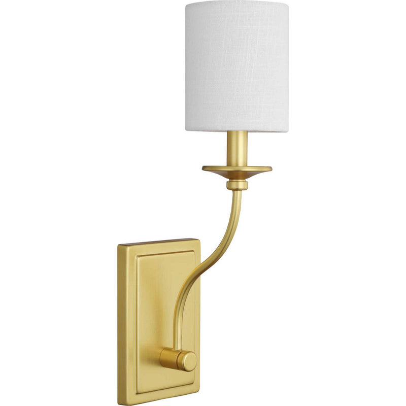 Progress Lighting P710018-012 One Light Wall Sconce, Satin Brass