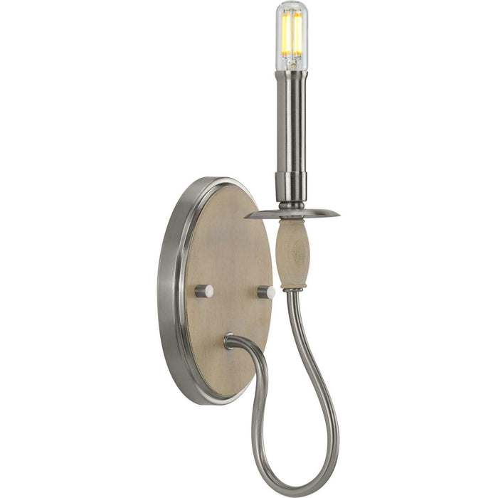 Progress Lighting P710074-009 One Light Wall Bracket, Brushed Nickel
