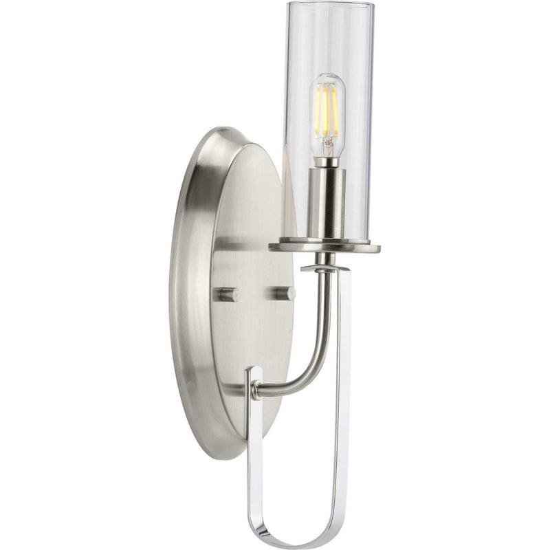 Progress Lighting P710082-009 One Light Wall Bracket, Brushed Nickel