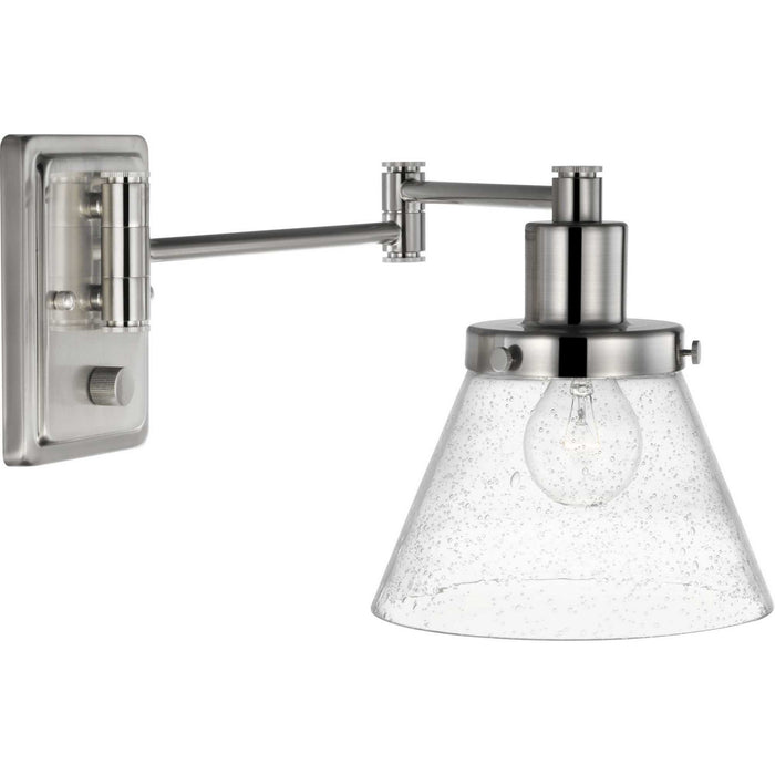 Progress Lighting P710084-009 One Light Swing Arm Wall Lamp, Brushed Nickel
