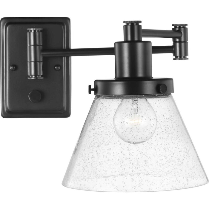 Progress Lighting P710084-031 One Light Swing Arm Wall Lamp, Black