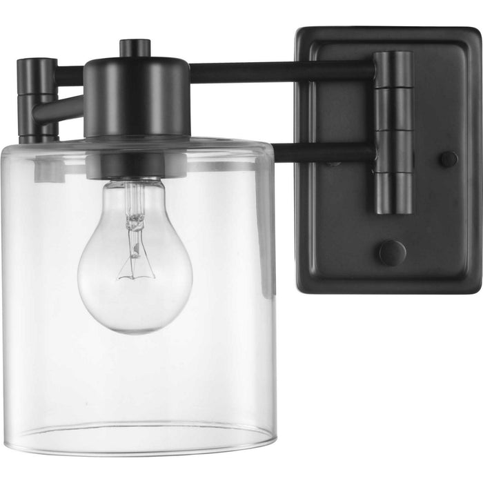 Progress Lighting P710086-031 One Light Swing Arm Wall Lamp, Black