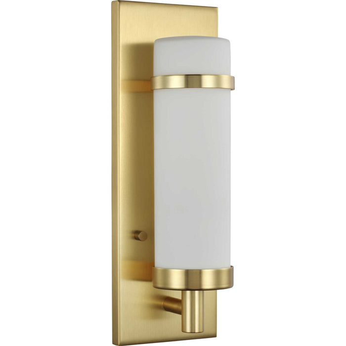 Progress Lighting P710087-012 One Light Wall Sconce, Satin Brass