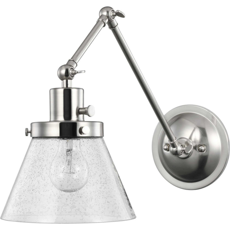 Progress Lighting P710094-009 One Light Swing Arm Wall Lamp, Brushed Nickel
