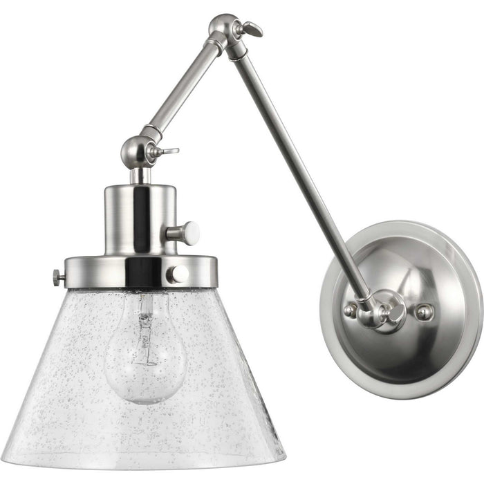 Progress Lighting P710094-009 One Light Swing Arm Wall Lamp, Brushed Nickel