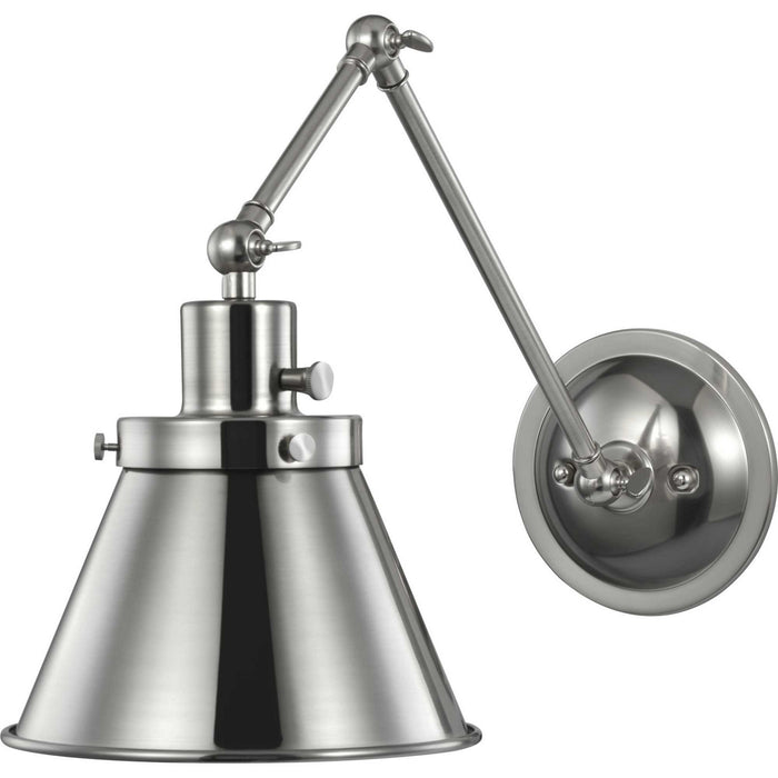 Progress Lighting P710095-009 One Light Swing Arm Wall Lamp, Brushed Nickel