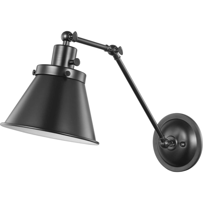 Progress Lighting P710095-031 One Light Swing Arm Wall Lamp, Black