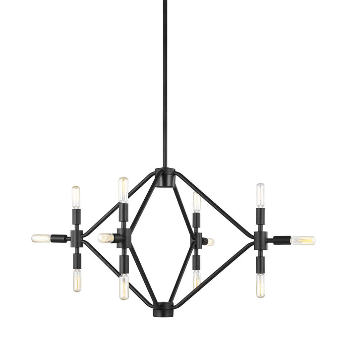 Visual Comfort Studio 5106712-112 12 Light Chandelier, Midnight Black