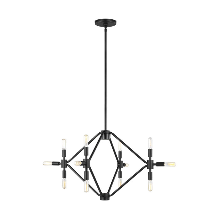 Visual Comfort Studio 5106712-112 12 Light Chandelier, Midnight Black