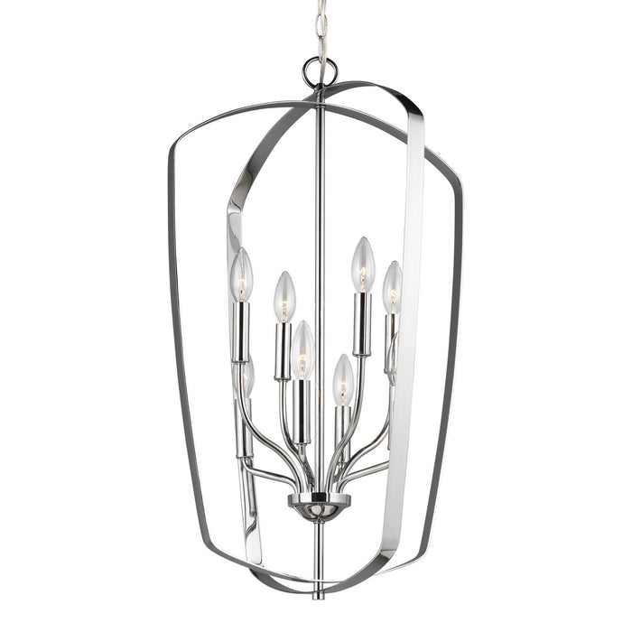 Generation Lighting 5134908-05 Eight Light Hall / Foyer Pendant, Chrome