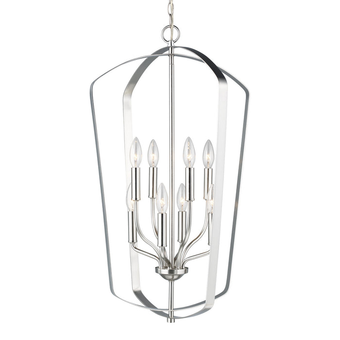 Generation Lighting 5134908-962 Eight Light Hall / Foyer Pendant, Brushed Nickel