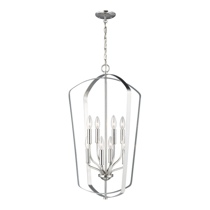 Generation Lighting 5134908-962 Eight Light Hall / Foyer Pendant, Brushed Nickel