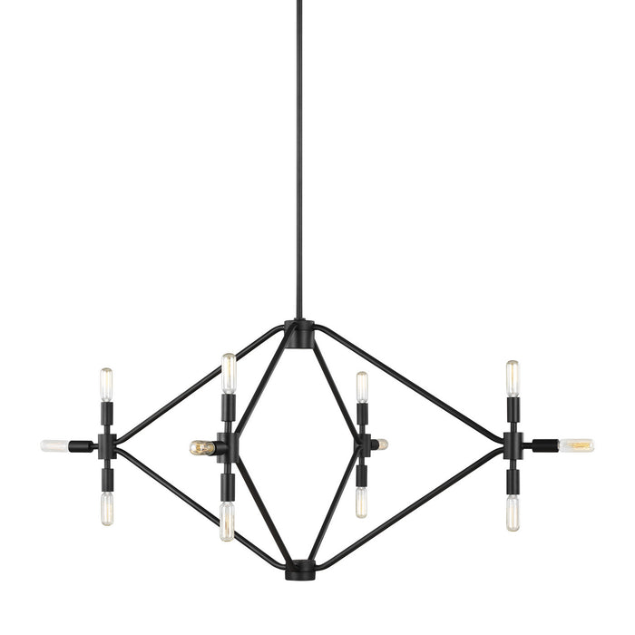 Visual Comfort Studio 5206712-112 12 Light Chandelier, Midnight Black