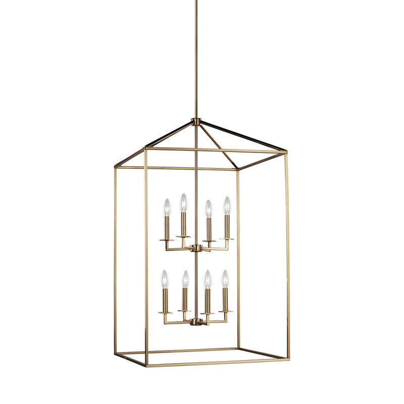 Generation Lighting 5315008-848 Eight Light Hall / Foyer Pendant, Satin Brass
