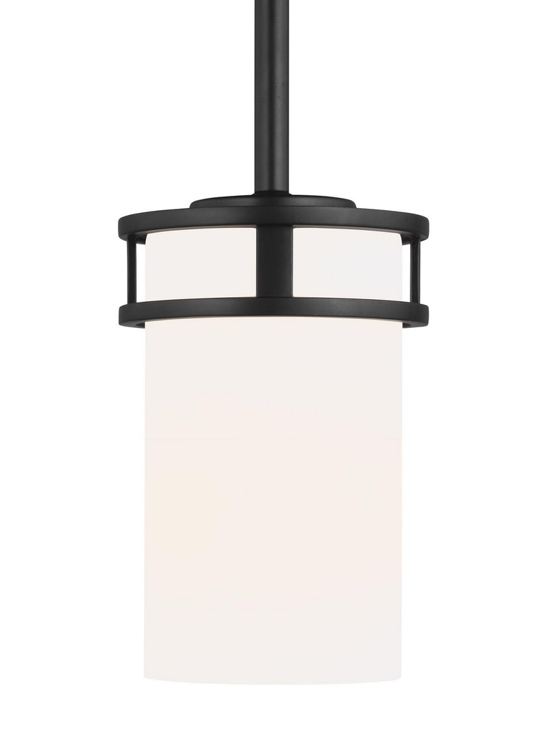 Generation Lighting 6121601EN3-112 One Light Mini-Pendant, Midnight Black