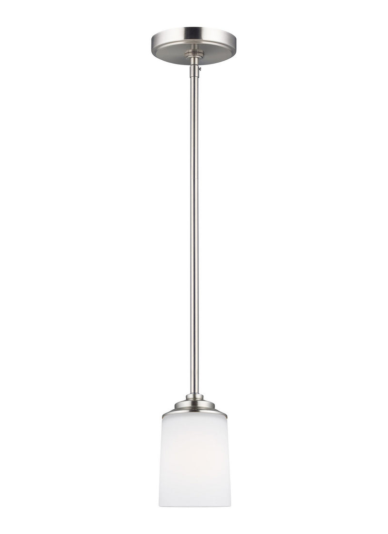 Generation Lighting 6130701EN3-962 One Light Mini-Pendant, Brushed Nickel