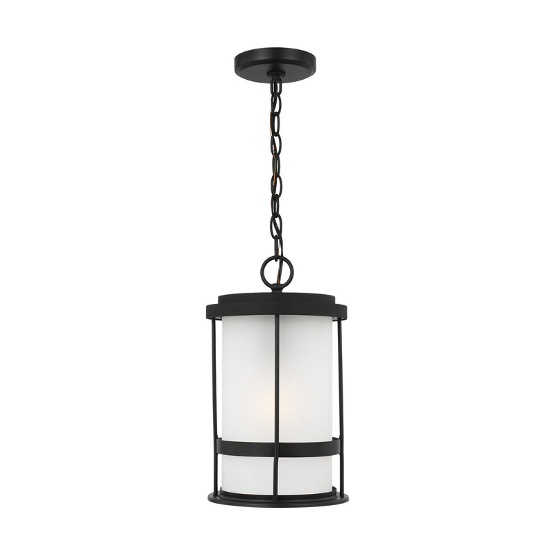 Generation Lighting 6290901-12 One Light Outdoor Pendant, Black