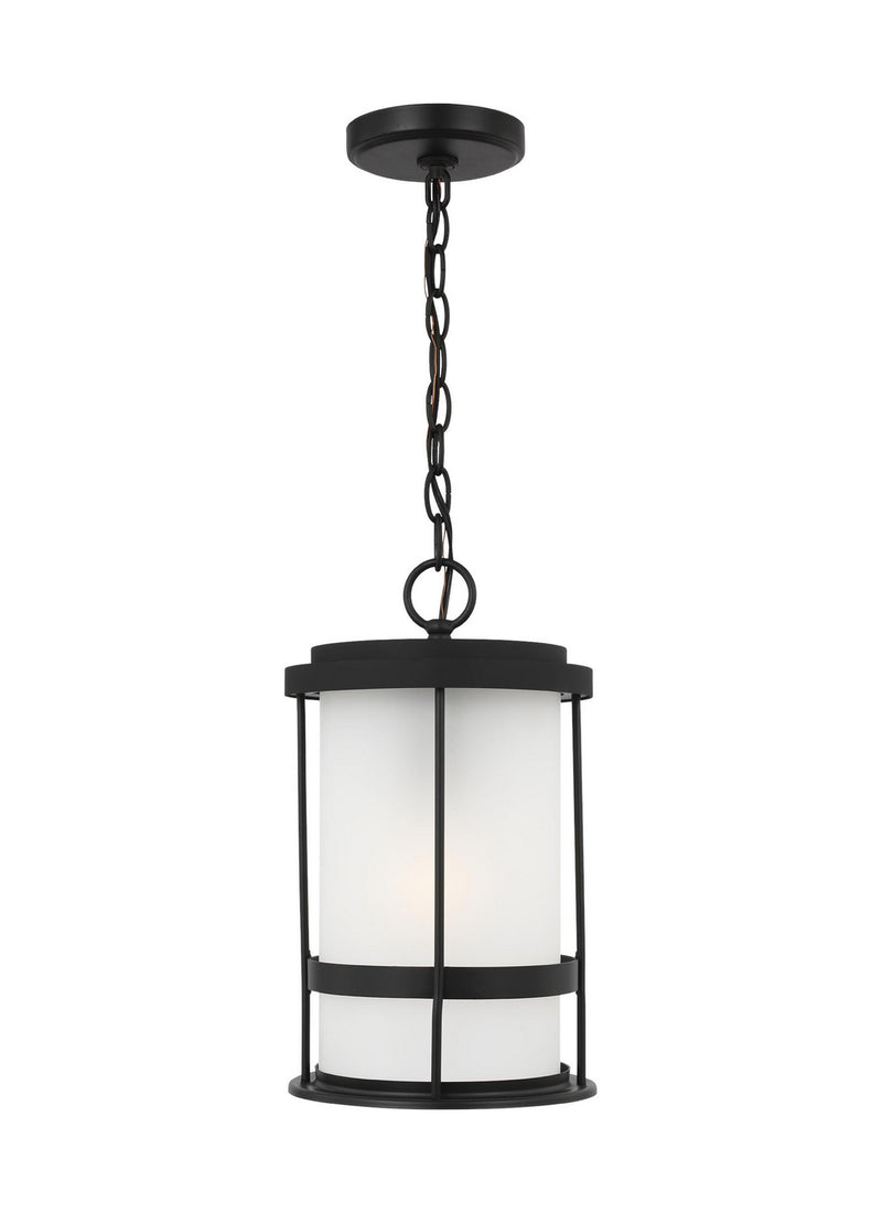 Generation Lighting 6290901EN3-12 One Light Outdoor Pendant, Black