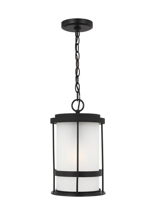 Generation Lighting 6290901EN3-12 One Light Outdoor Pendant, Black