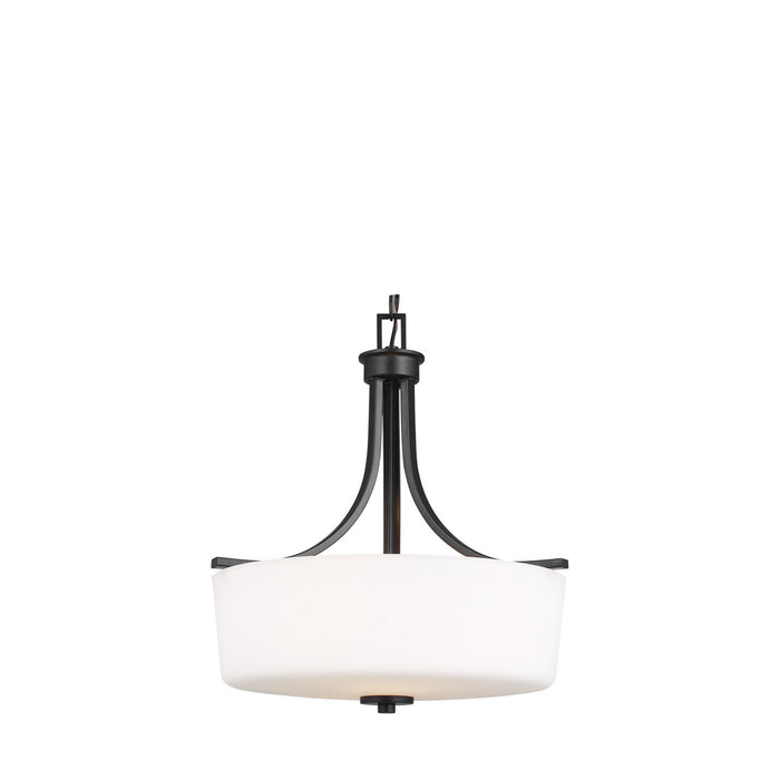 Generation Lighting 6528803-112 Three Light Pendant, Midnight Black