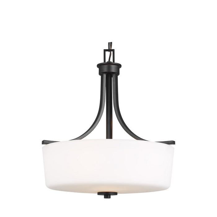 Generation Lighting 6528803-112 Three Light Pendant, Midnight Black