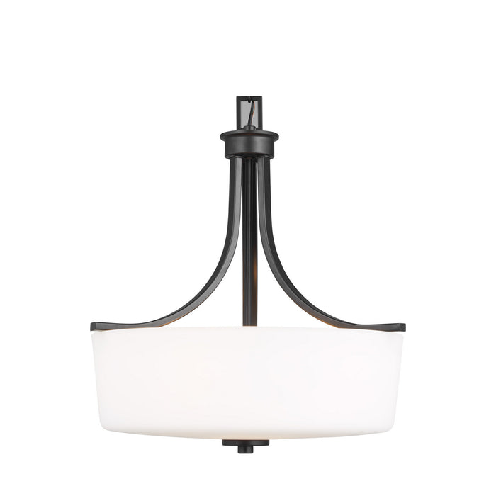 Generation Lighting 6528803-112 Three Light Pendant, Midnight Black