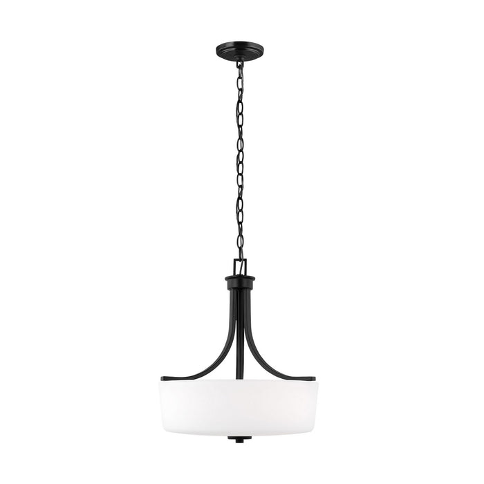 Generation Lighting 6528803-112 Three Light Pendant, Midnight Black