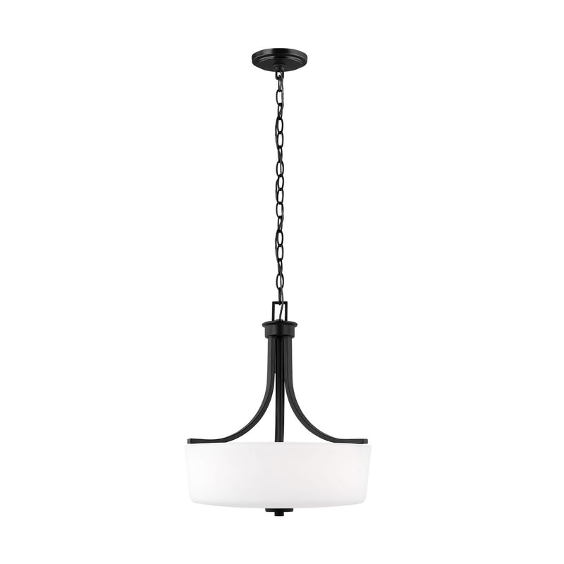Generation Lighting 6528803EN3-112 Three Light Pendant, Midnight Black