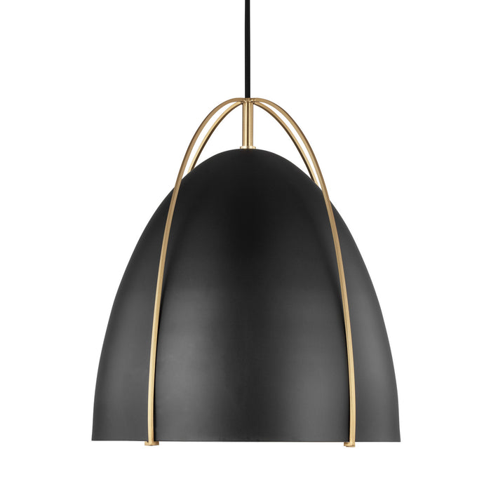Visual Comfort Studio 6551701-848 One Light Pendant, Satin Brass