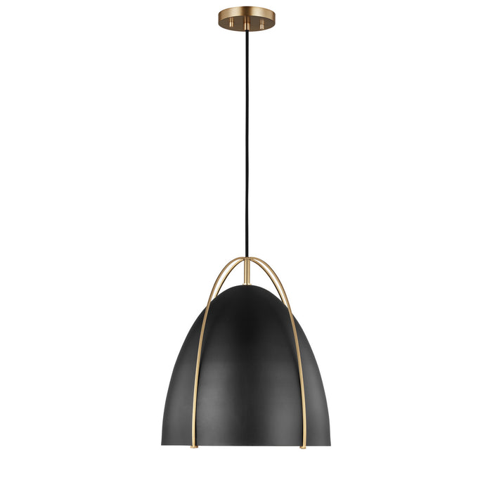 Visual Comfort Studio 6551701-848 One Light Pendant, Satin Brass