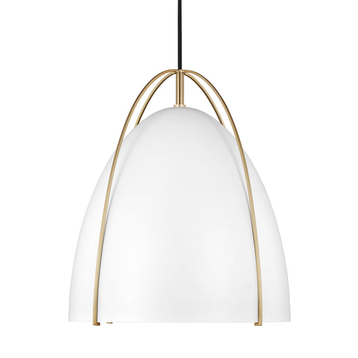 Visual Comfort Studio 6551801-848 One Light Pendant, Satin Brass