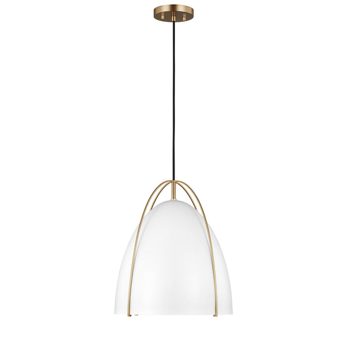 Visual Comfort Studio 6551801-848 One Light Pendant, Satin Brass