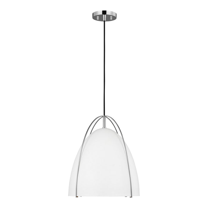 Visual Comfort Studio 6551801EN3-05 One Light Pendant, Chrome