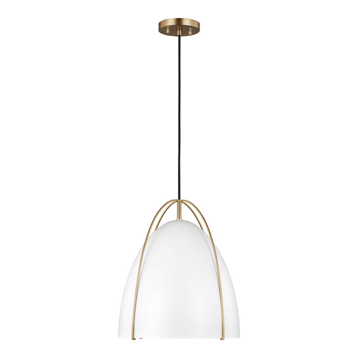 Visual Comfort Studio 6551801EN3-848 One Light Pendant, Satin Brass