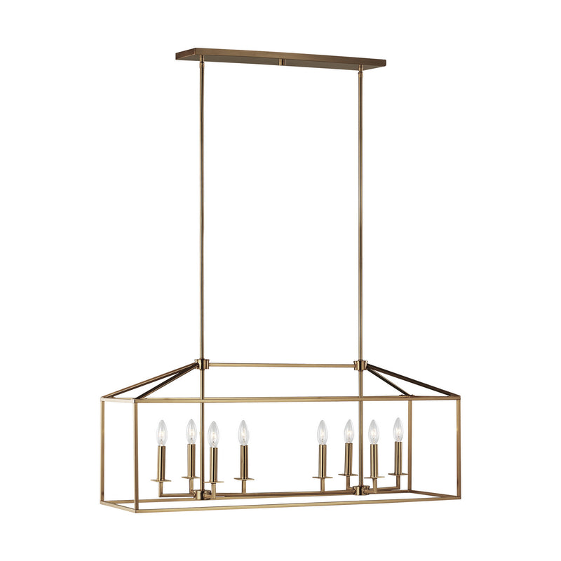 Generation Lighting 6615008EN-848 Eight Light Island Pendant, Satin Brass