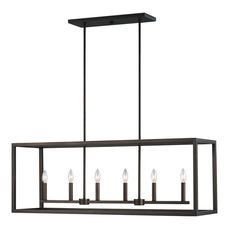 Generation Lighting 6634506-710 Six Light Island Pendant, Bronze