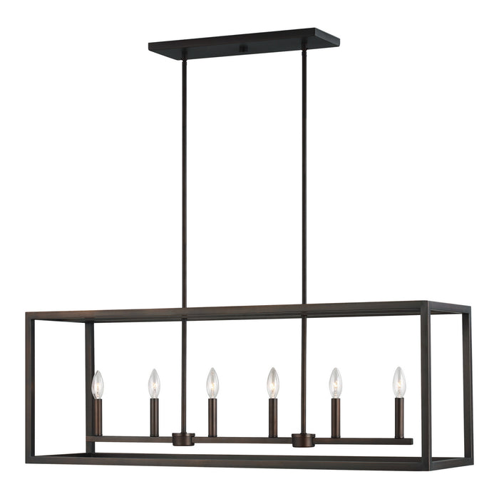 Generation Lighting 6634506-710 Six Light Island Pendant, Bronze
