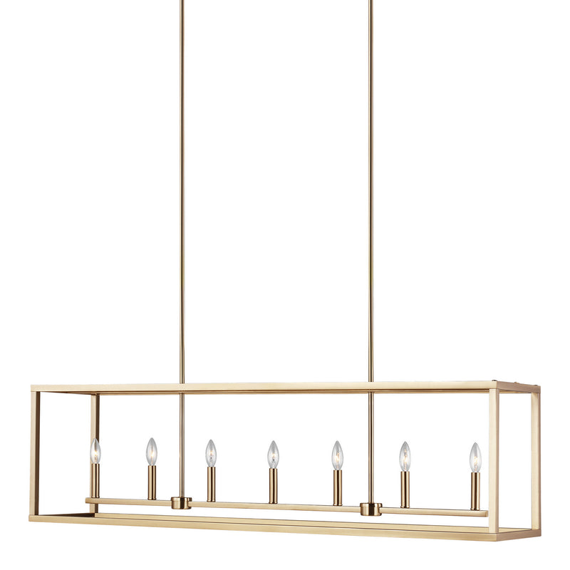 Generation Lighting 6634507-848 Seven Light Island Pendant, Satin Brass