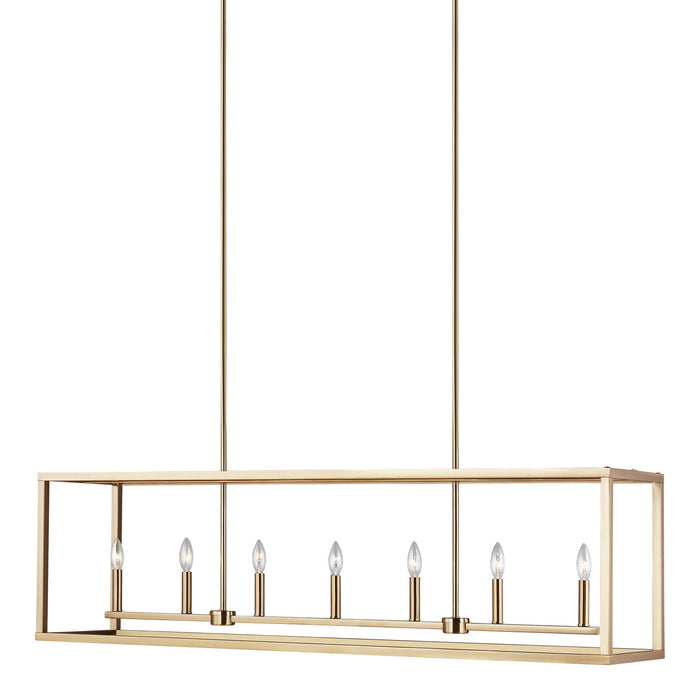 Generation Lighting 6634507-848 Seven Light Island Pendant, Satin Brass