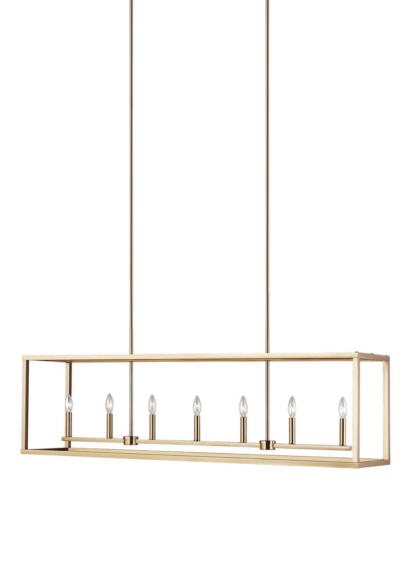 Generation Lighting 6634507EN-848 Seven Light Island Pendant, Satin Brass