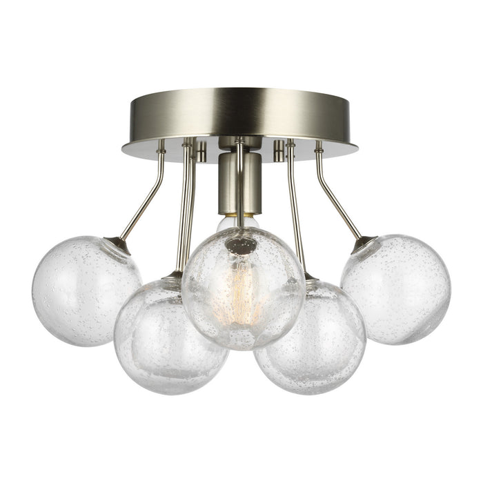 Visual Comfort Studio 7714301-962 One Light Semi-Flush Mount, Brushed Nickel