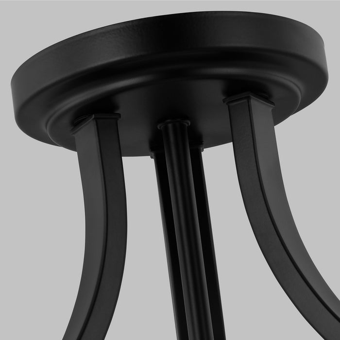 Generation Lighting 7728803-112 Three Light Semi-Flush Mount, Midnight Black
