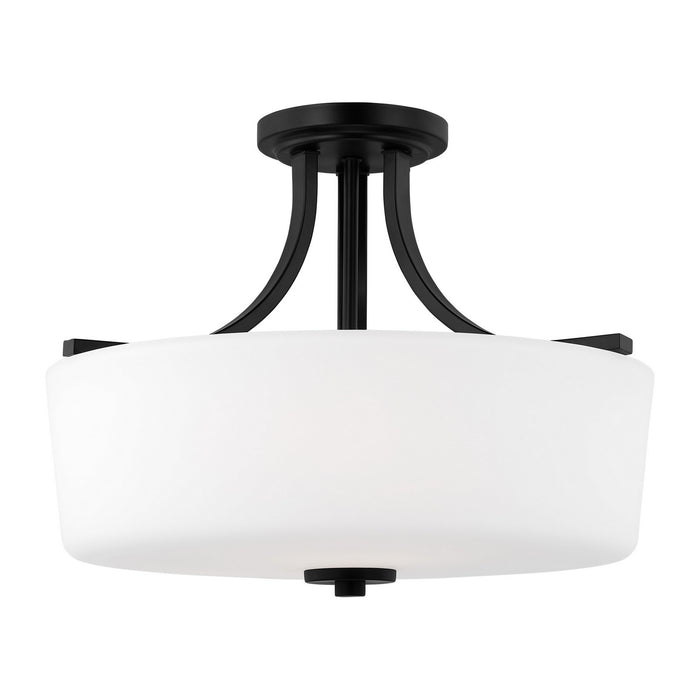 Generation Lighting 7728803EN3-112 Three Light Semi-Flush Mount, Midnight Black
