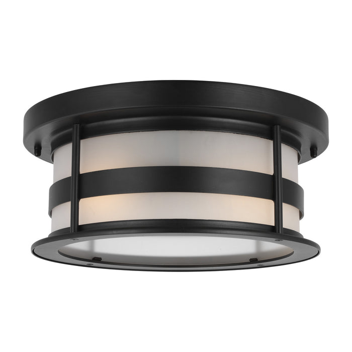 Generation Lighting 7890902-12 Two Light Outdoor Flush Mount, Black